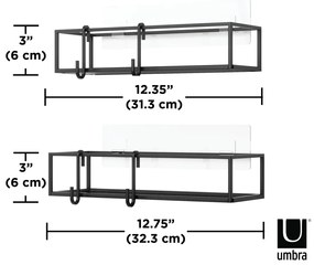 Σετ 2 μεταλλικά ράφια 31.3X6εκ Umbra Cubiko 1018615-040