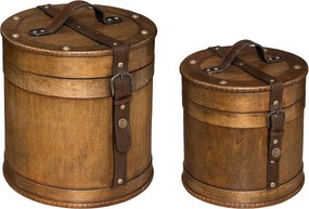 Κουτιά Αποθήκευσης (Σετ 2τμχ) A-S Wooden Round 182352