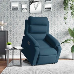 vidaXL Πολυθρόνα Ανακλινόμενη με Ανύψωση Μπλε Βελούδινη