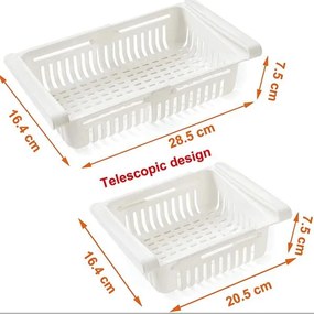 Ράφι ψυγείου επεκτεινόμενο Y7,5x16,4x28,5εκ. λευκό