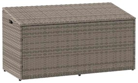 κουτί αποθήκευσης κήπου γκρι 110x50x58 cm Poly Rattan - Γκρι