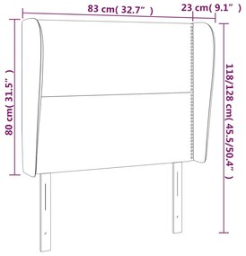 Κεφαλάρι με Πτερύγια Σκούρο Μπλε 83x23x118/128 εκ. Βελούδινο 3117850