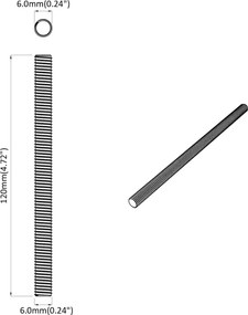 vidaXL Ράβδοι Με Σπείρωμα 12 pcs Ασημί M6 x 120 χλμ Μέταλλο
