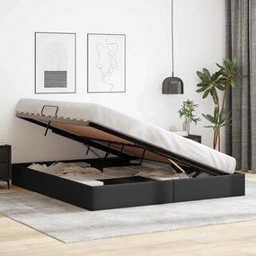 vidaXL Κρεβάτι Αποθήκης Μαύρο 183 x 213 cm Τεχνητό δέρμα