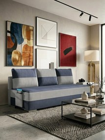 Καναπές - Κρεβάτι Atlas-Γκρι - Μπλε