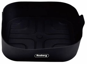 Φόρμα σιλικόνης για Airfryer Rosberg R51980SSN, 18x18x5 cm, Μαύρο