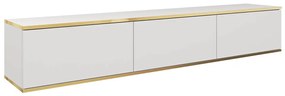 Τραπέζι Tv Lima 124, Χρυσό, Άσπρο, Ο αριθμός των θυρών: 3, 175x30x32cm, 23 kg | Epipla1.gr