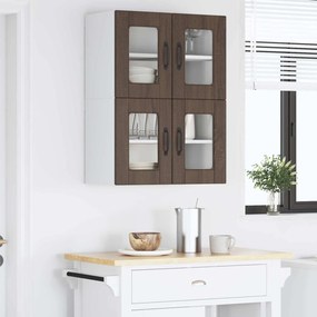 vidaXL Ραφιέρα τοίχου PORTO 2 pcs Καφέ δρυς Επεξεργασμένο Ξύλο