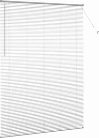 vidaXL Βενετσιάνικες Ρόδες Ασημί 220 x 155 εκ Αλουμίνιο