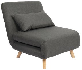 Πολυθρόνα Κρεβάτι ArteLibre VERA Γκρι Σκούρο Ύφασμα/Ξύλο 79x80x89cm