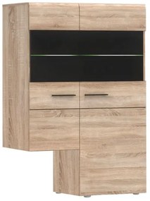 Κρεμαστή Βιτρίνα Δίφυλλη Solo δεξιά 2W 90x41x136cm Sonoma Wenge