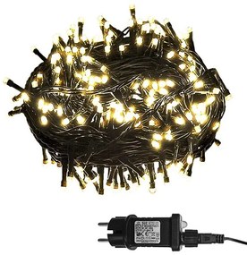 XMASfest Σειρά 100 LED 5mm Ενδιάμεσο Λευκό 8 Προγράμματα 4.95m Ωφέλιμο Ip44 Πράσινο Καλώδιο 93-1001