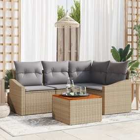 vidaXL Σετ Καναπέ Κήπου 5 pcs Μπεζ, ανοιχτό γκρι 55 x 55 x 37 εκ
