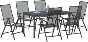 vidaXL Σέτ φαγητού για κήπο 7 pcs Ανθρακί Ατσάλι με Πούδρα