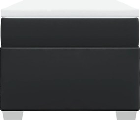 vidaXL Κρεβάτι Boxspring με Στρώμα Μαύρο 80 x 200 εκ. Συνθετικό Δέρμα