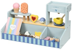 AIYAPLAY Παιχνίδι Παγωτάδικο για παιδιά, Πάγκος παγωτού, πολλά αξεσουάρ, προάγει τη φαντασία και τις κινητικές δεξιότητες, Ανοιχτό Μπλε