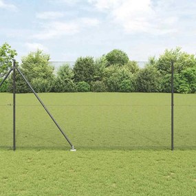 vidaXL Welded Wire Fence με 13 Σπαγγοφράκτες Γκρι 1.5x50 μ Ατσάλι