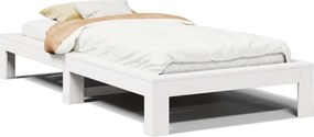 vidaXL Σκελετός Κρεβατιού Χωρίς Στρώμα Λευκό 100x200 εκ. Μασίφ Πεύκο