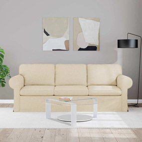 vidaXL Καναπές Κρεμ 215 x 82 x 80 εκ ύφασμα