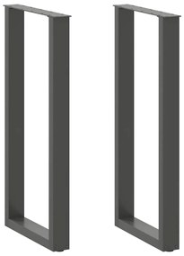 Πόδια Τραπεζιού Μπαρ σε Σχήμα U 2 τεμ. Ανθρακί 50x(100-101) εκ. Ατσάλι