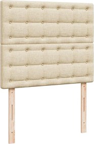vidaXL Κρεβάτι Boxspring με Στρώμα Κρεμ 120x200 εκ. Υφασμάτινο