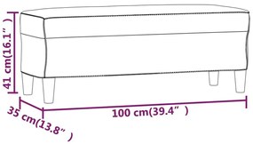 Πάγκος Ανοιχτό Κίτρινο 100 x 35 x 41 εκ. Υφασμάτινος - Κίτρινο