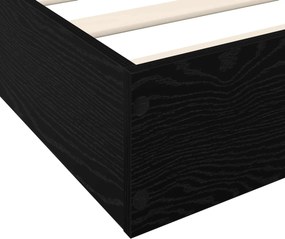 vidaXL Κρεβάτι δαπέδου Μαύρη Δρυς 80 x 200 cm Επεξεργασμένο Ξύλο