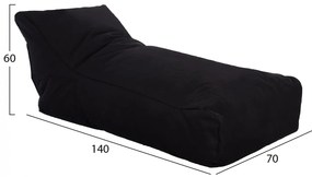 Πουφ Alok μαύρο με UV protection 140x70x60Υ εκ.