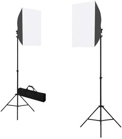 vidaXL Φωτιστικά Studio Επαγγελματικά 2 τεμ. Μαύρα 40x60 εκ. Ατσάλινα