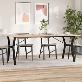 vidaXL Τραπέζι Τραπεζαρίας Πλαίσιο Υ Μασίφ Πεύκο/Ατσάλι