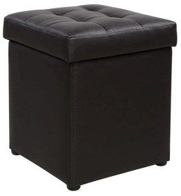 Σκαμπό CUBE με Αποθηκευτικό χώρο και PU Καφέ 36,5x36,5x36Υ εκ. 36.5x36.5x36 εκ.