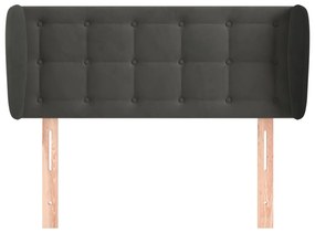 Κεφαλάρι με Πτερύγια Σκούρο Γκρι 83x23x78/88 εκ. Βελούδινο 3117609