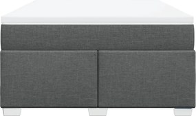 vidaXL Κρεβάτι Boxspring με Στρώμα Σκούρο Γκρι 160x200 εκ Υφασμάτινο