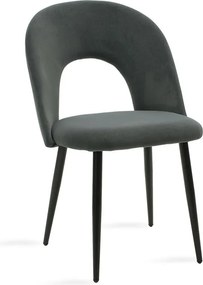 Καρέκλα Jonah pakoworld βελούδο ανθρακί-μαύρο πόδι