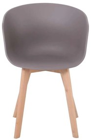 Πολυθρόνα OPTIM PP Sand Beige (Ξύλινο πόδι) 54x51x79cm (Σετ 4 ΤΕΜ)