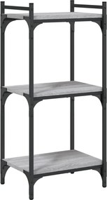 vidaXL Βιβλιοθήκη 3 Επιπέδων Γκρι Sonoma 40x30x86 εκ. Επεξεργ. Ξύλο
