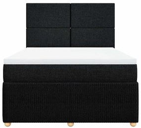 vidaXL Κρεβάτι Boxspring με Στρώμα Μαύρο 160x200 εκ. Υφασμάτινο