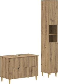 vidaXL Σετ Ντουλαπιών Μπάνιου 2 Τεμαχίων ARNHEM Artisan Δρυς