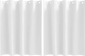 vidaXL Κουρτίνες Μαύρης Ύφανσης με Δαχτυλίδια 2 pcs Καθαρό Λευκό