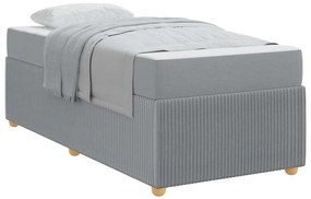 vidaXL Σκελετός Κρεβατιού Άλλο Ανοιχτό γκρι 90 x 200 cm ύφασμα