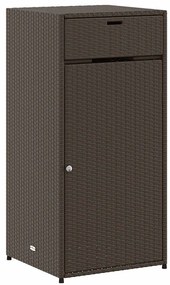 vidaXL Ντουλάπι Αποθήκευσης Κήπου Καφέ 55x55x111 εκ. Συνθετικό Ρατάν