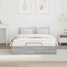 vidaXL Κρεβάτι Οθωμανικού Τύπου Γκρι Sonoma 140 x 200 cm
