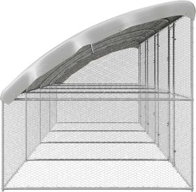 vidaXL Κλουβί για κότες 4 pcs Ασημί 800 x 200 x 200 εκ.