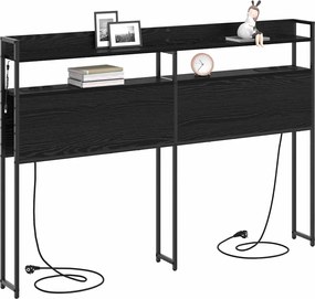 vidaXL Κεφαλάρι Αποθήκης με ράφι Μαύρη δρυς 150 cm Επεξεργασμένο ξύλο