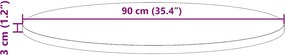 vidaXL Επιφάνεια Τραπεζιού Στρογγυλή Ø90x3 εκ. από Μασίφ Ξύλο Πεύκου