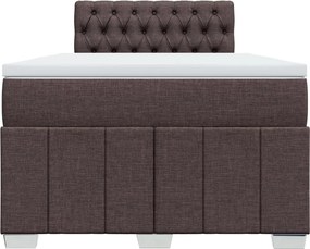 vidaXL Κρεβάτι Boxspring με Στρώμα Σκούρο Καφέ 120x190 εκ Υφασμάτινο