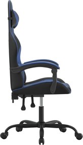vidaXL Καρέκλα Gaming Μαύρο/Μπλε από Συνθετικό Δέρμα