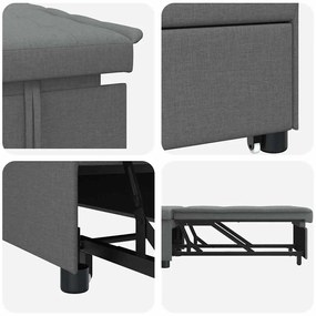 vidaXL Κρεβάτι καναπές Σκούρο γκρι 194 x 67 x 37 εκ ύφασμα