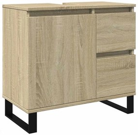 vidaXL Ντουλάπι Μπάνιου Sonoma Δρυς 65x33x60 εκ. Επεξεργασμένο Ξύλο