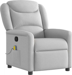 vidaXL καρέκλα ανάκλισης μασάζ Cloud Grey Fabric